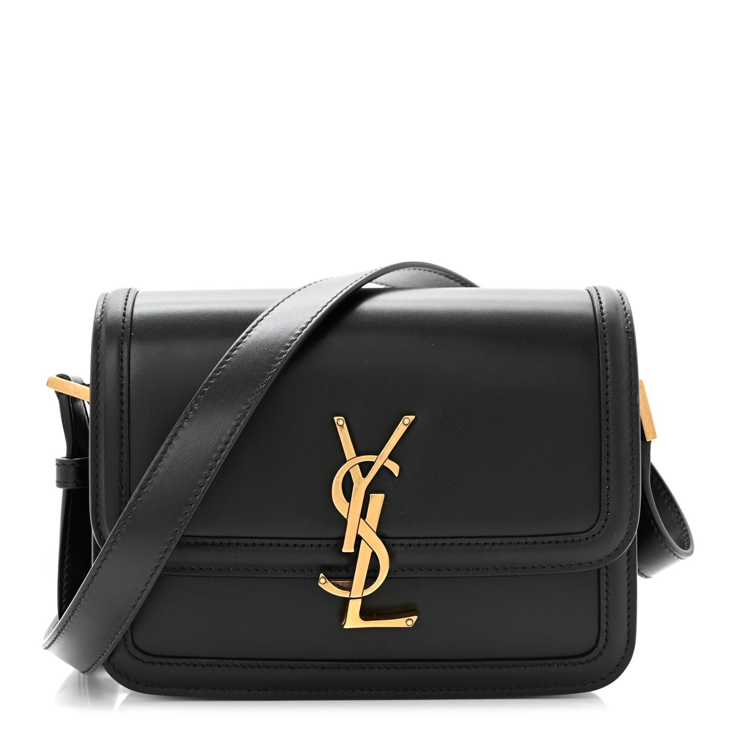 Smooth Calfskin Small Solferino Satchel Black