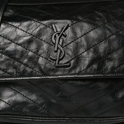 Saint Laurent Crinkled Calfskin Matelasse Monogram Large Niki Chain Satchel Black 7 of 14