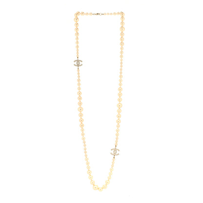 Chanel Graduated Pearl CC Long Necklace Gold 3 of 5