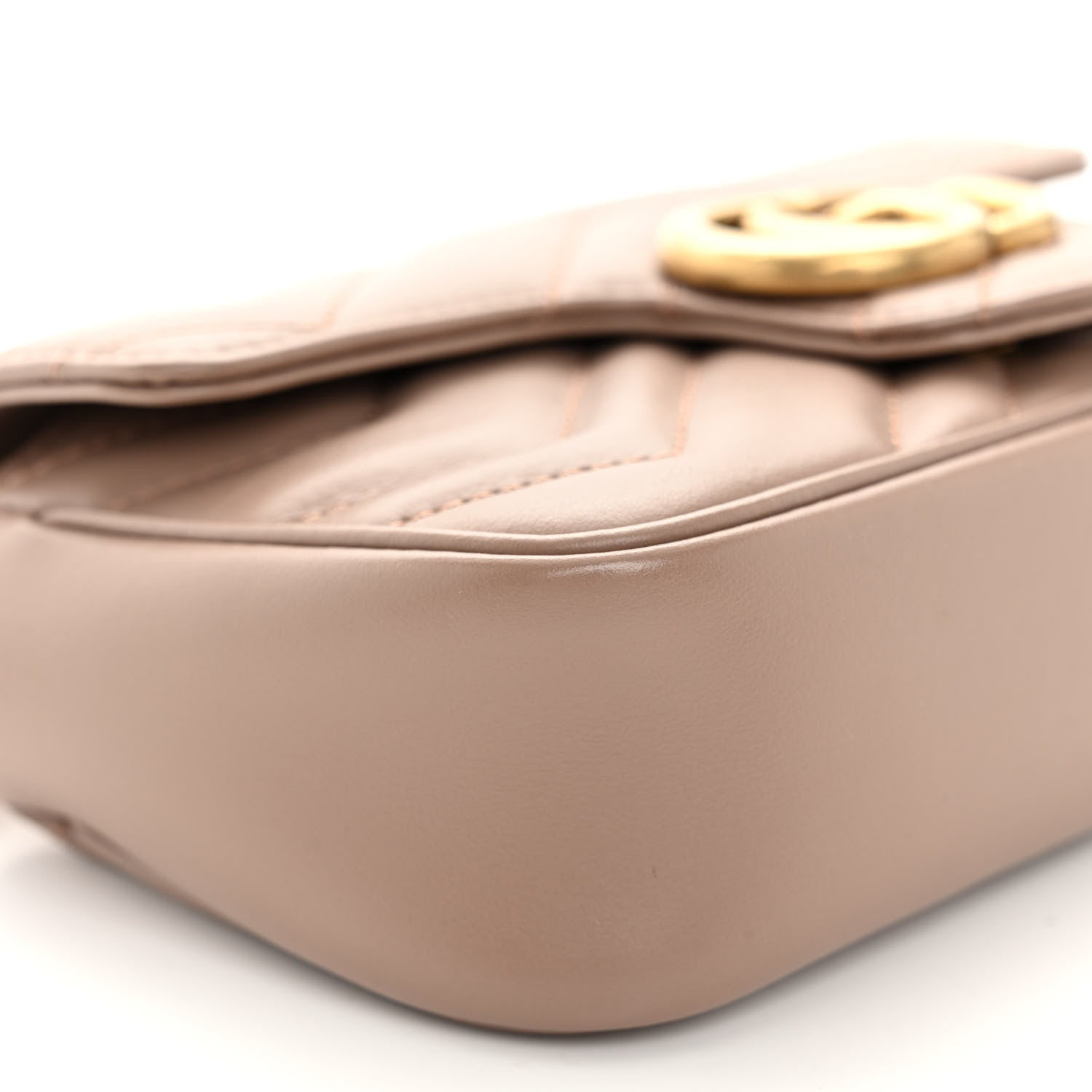 Gucci Calfskin Matelasse Super Mini GG Marmont Shoulder Bag Porcelain Rose 9 of 10