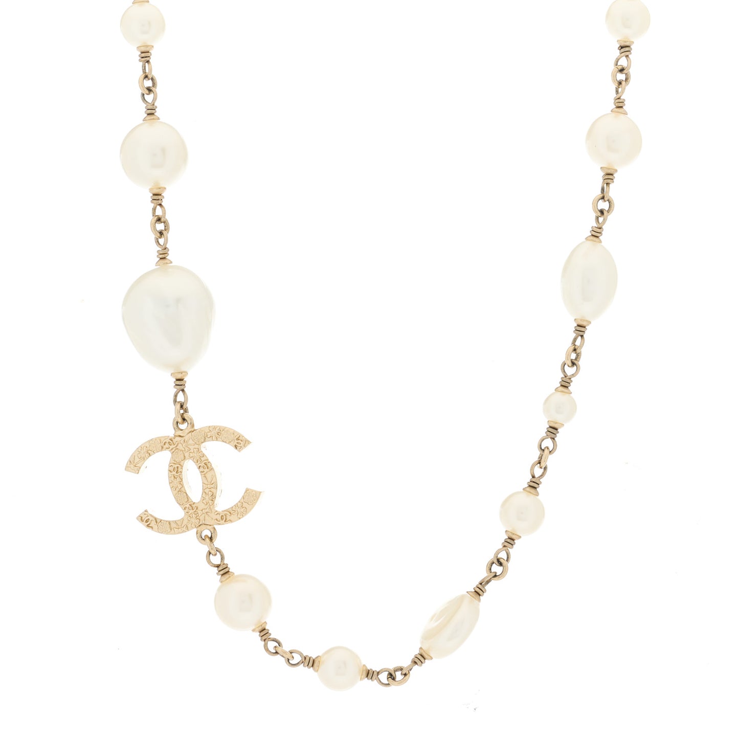 Pearl Precious Symbols CC Short Necklace Gold