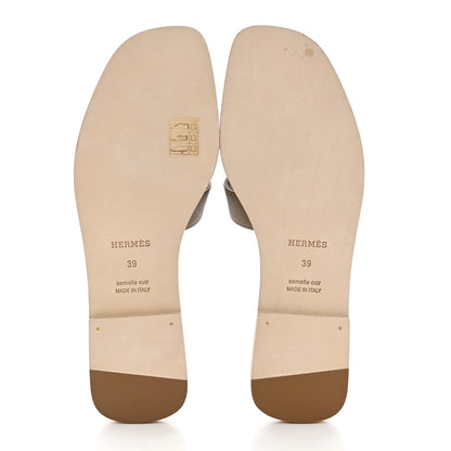 Hermes Epsom Oran Sandals 39 Etoupe 5 of 8
