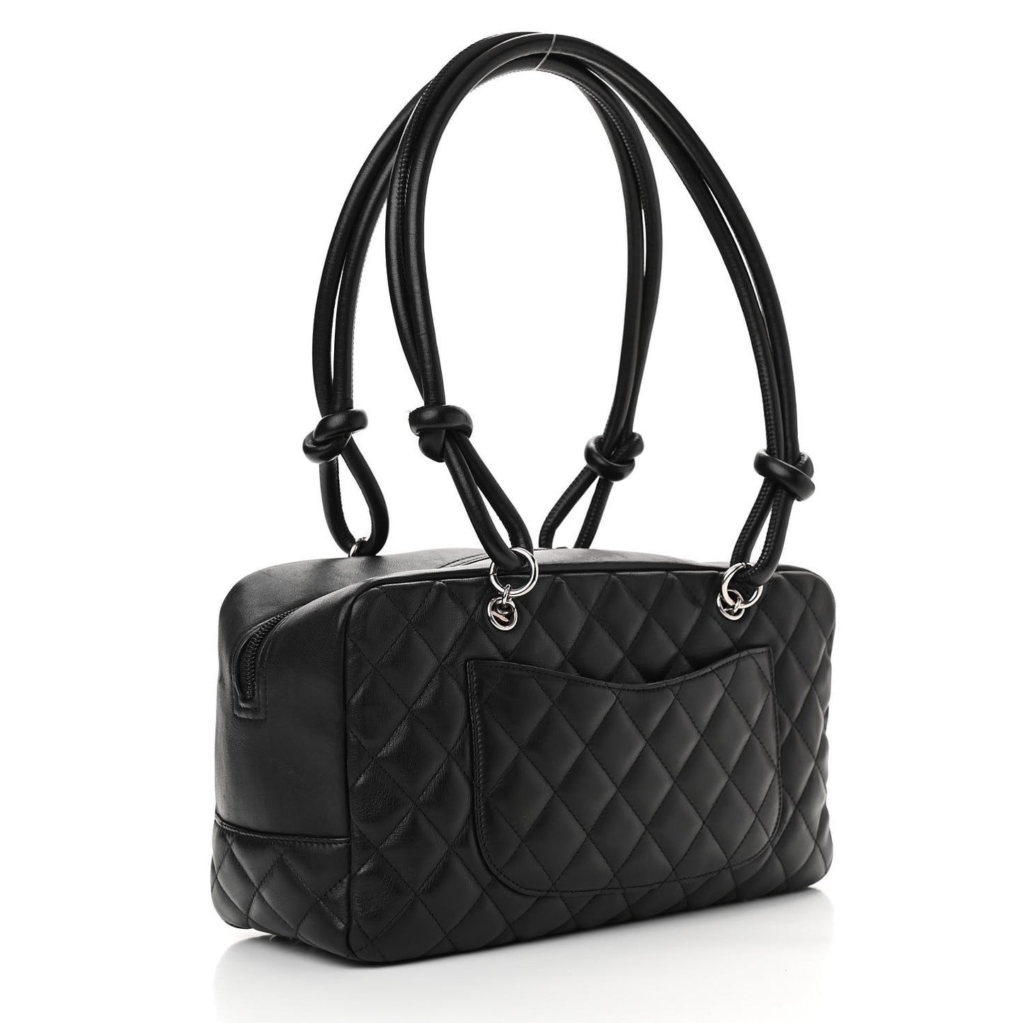 Calfskin Quilted Large Cambon Bowler Black