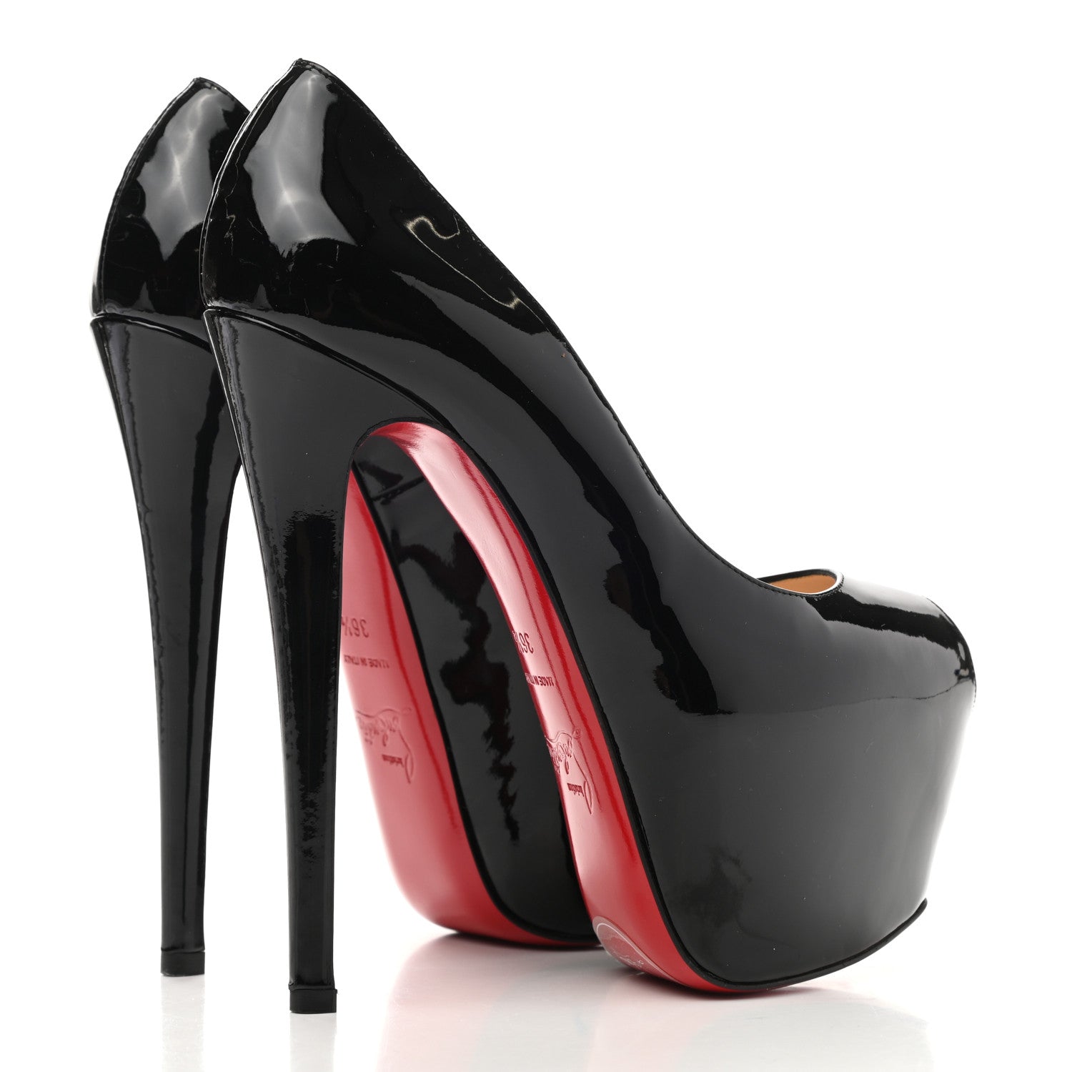 Christian Louboutin Patent Daffodile Peep Toe 160 Pumps 36.5 Black 3 of 7