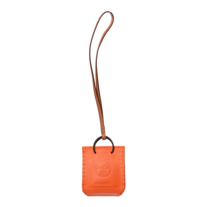 Hermes Milo Lambskin Swift Shopping Bag Charm Feu Gold 1 of 5