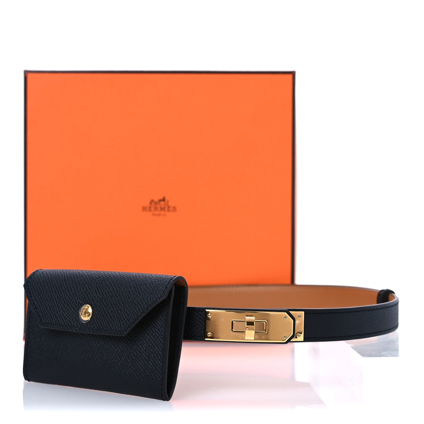 Epsom Kelly Pocket Belt Black