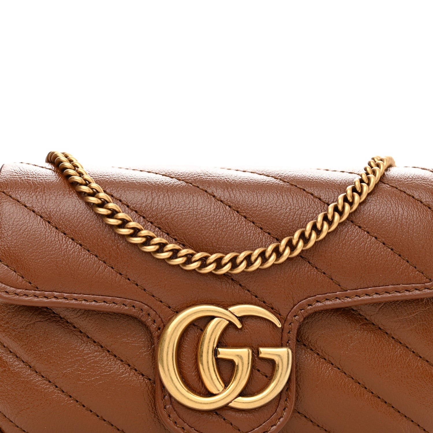 Gucci Azalea Calfskin Matelasse Diagonal Super Mini GG Marmont Shoulder Bag Cuir 8 of 11