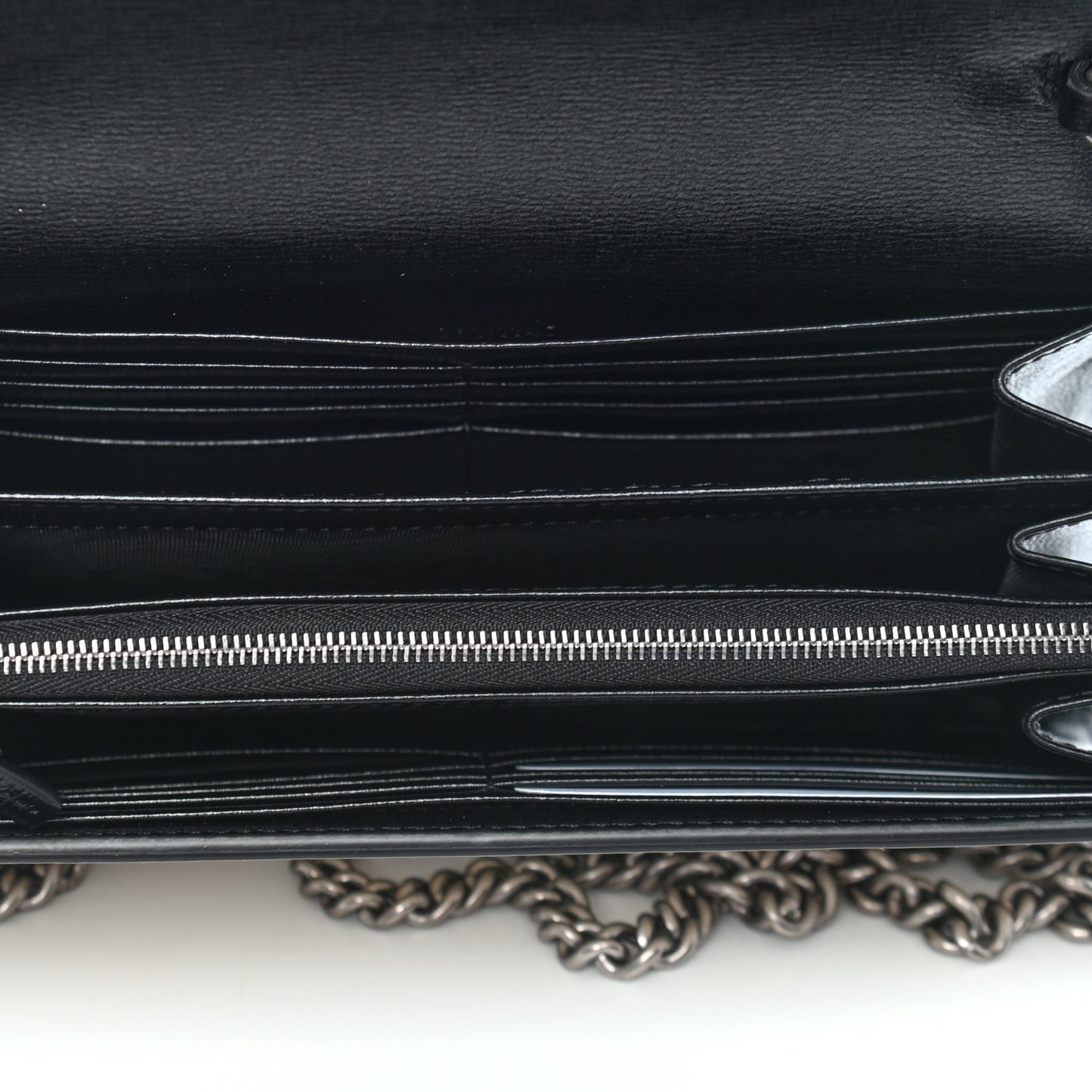 Azalea Calfskin Tri-Color Mini Dionysus Chain Wallet Mystic White Sun Oil Black Electric Blue