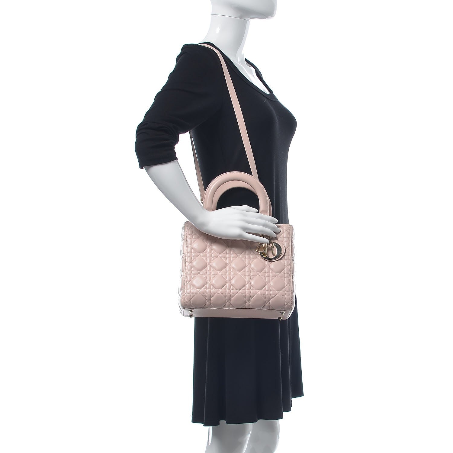 Christian Dior Lambskin Cannage Medium Lady Dior Light Pink 2 of 8
