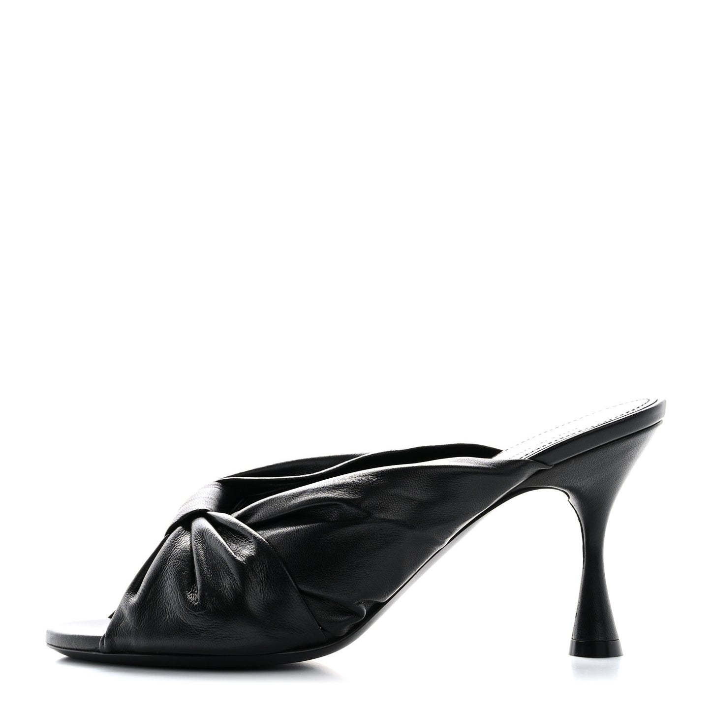 Smooth Nappa Drapy 80mm Sandals 38 Black