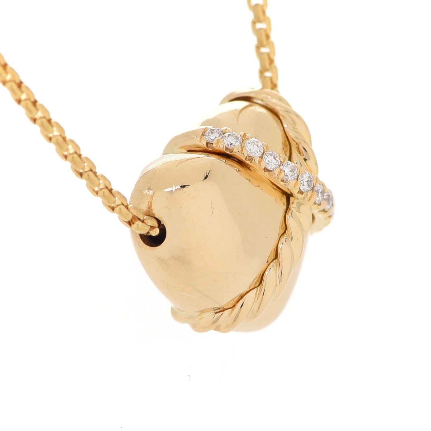 18K Yellow Gold Diamond Le Petit Coeur Heart Pendant Necklace