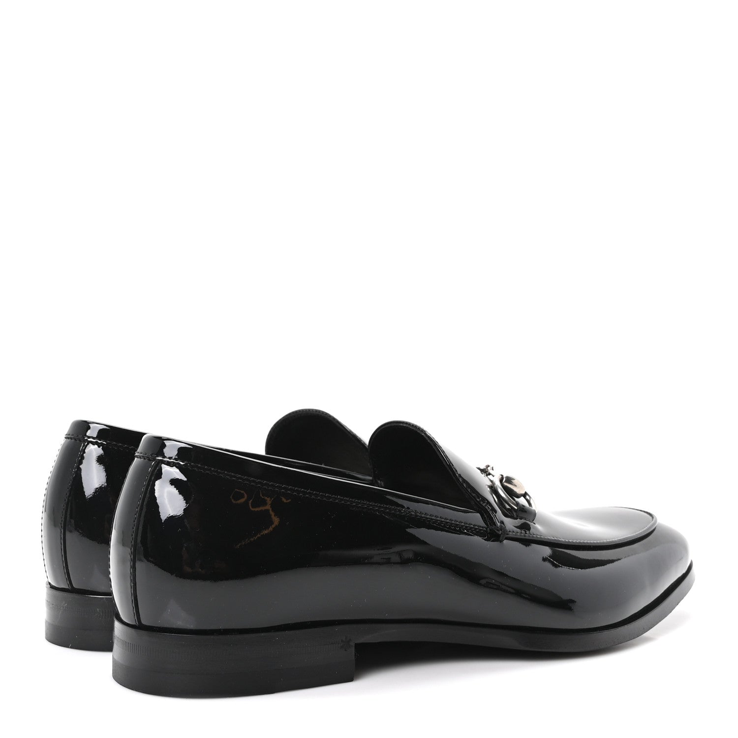 Gucci Vernice Crystal Horsebit Mens Jordaan Loafers 8 Black 5 of 10