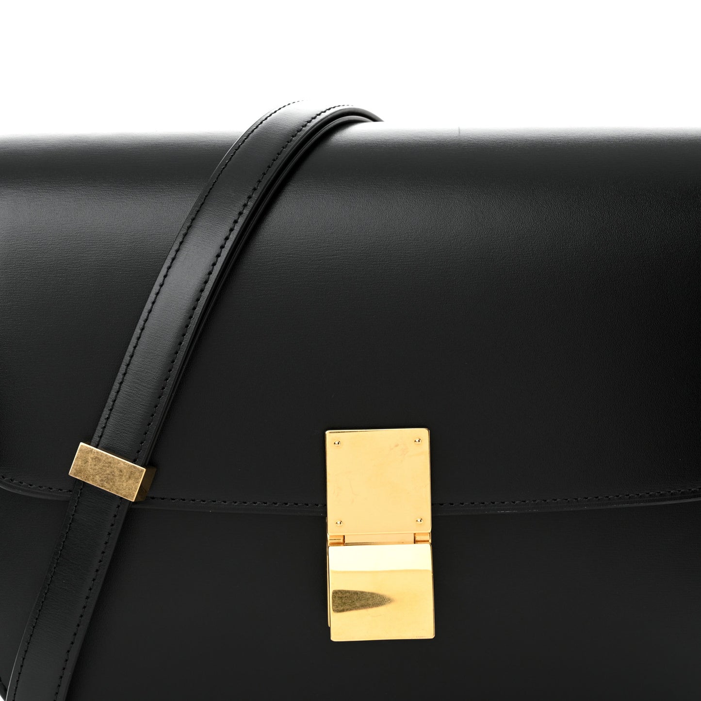 Box Calfskin Medium Classic Box Flap Bag Black