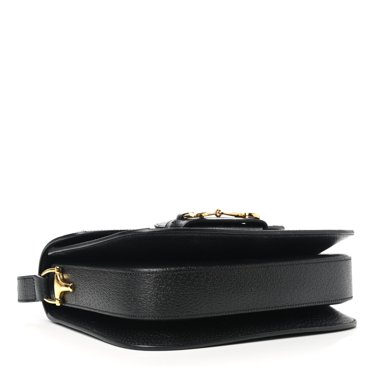 Jacquard Black Denim GG Monogram Textured Dollar Calfskin Horsebit 1955 Shoulder Bag Black Ivory