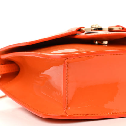 Versace Patent Palazzo Medusa Chain Shoulder Bag Orange 5 of 10