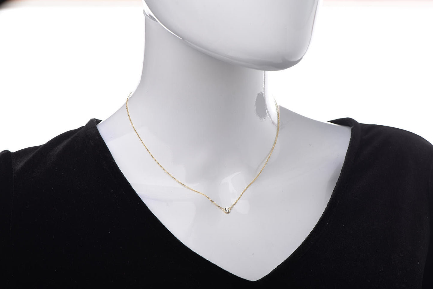 18K Yellow Gold Diamond .14ct Elsa Peretti Diamonds by the Yard Pendant Necklace
