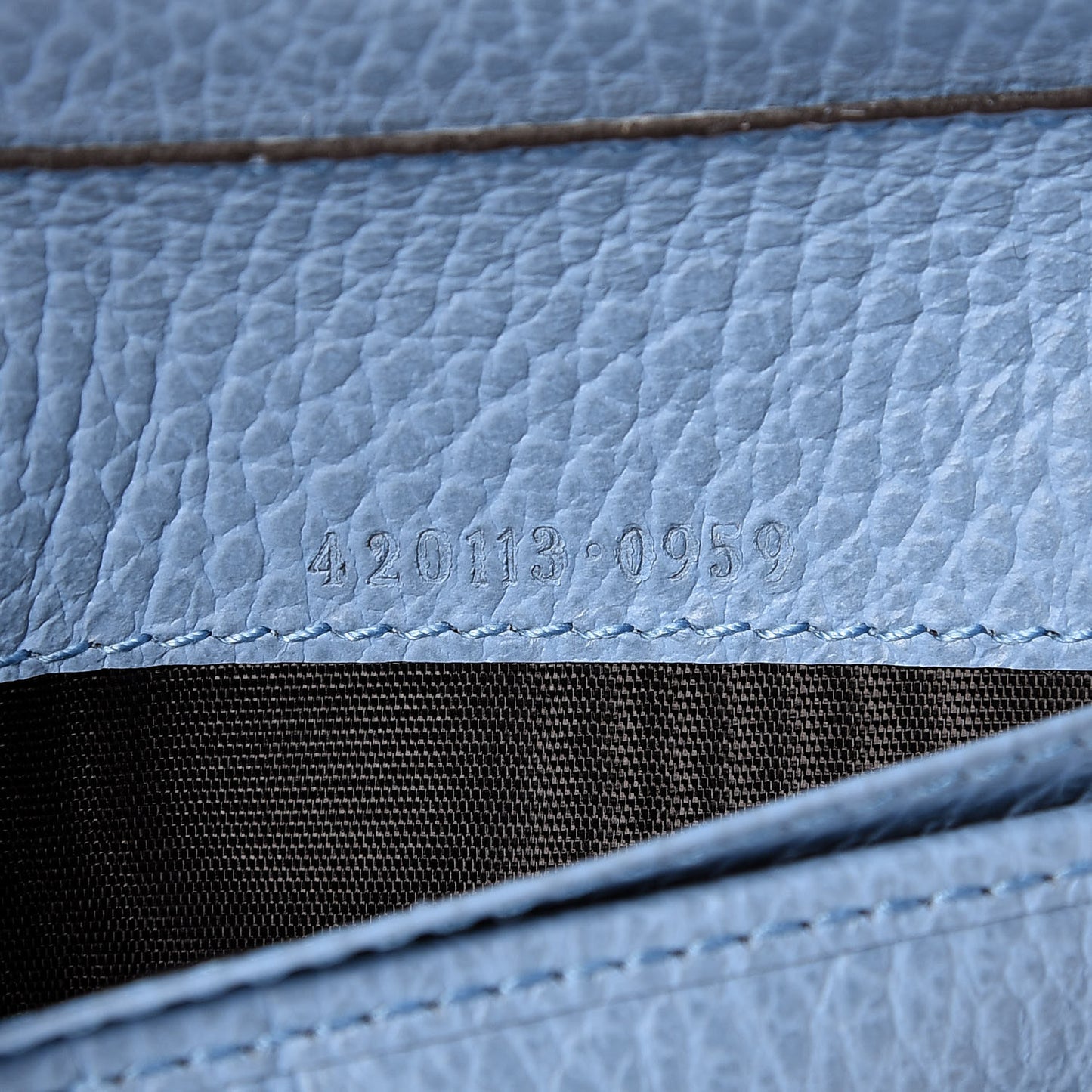 Monogram Dollar Calfskin Zip Around Compact Wallet Beige Ebony Mineral Blue