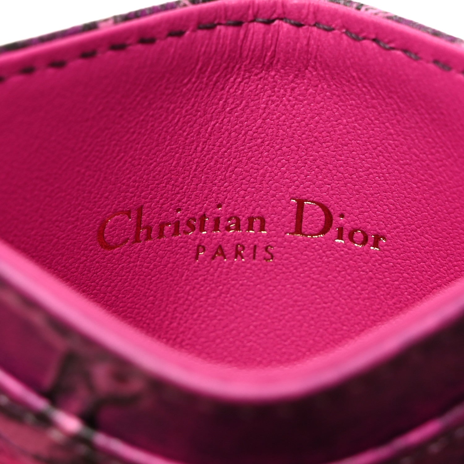 Christian Dior Calfskin Printed Toile De Jouy Lady Dior Card Holder Pink 6 of 8