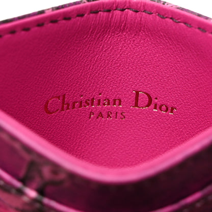 Christian Dior Calfskin Printed Toile De Jouy Lady Dior Card Holder Pink 6 of 8