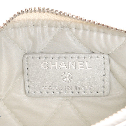 Chanel Metallic Lambskin Star Embossed Coin Purse Case Silver 7 of 12