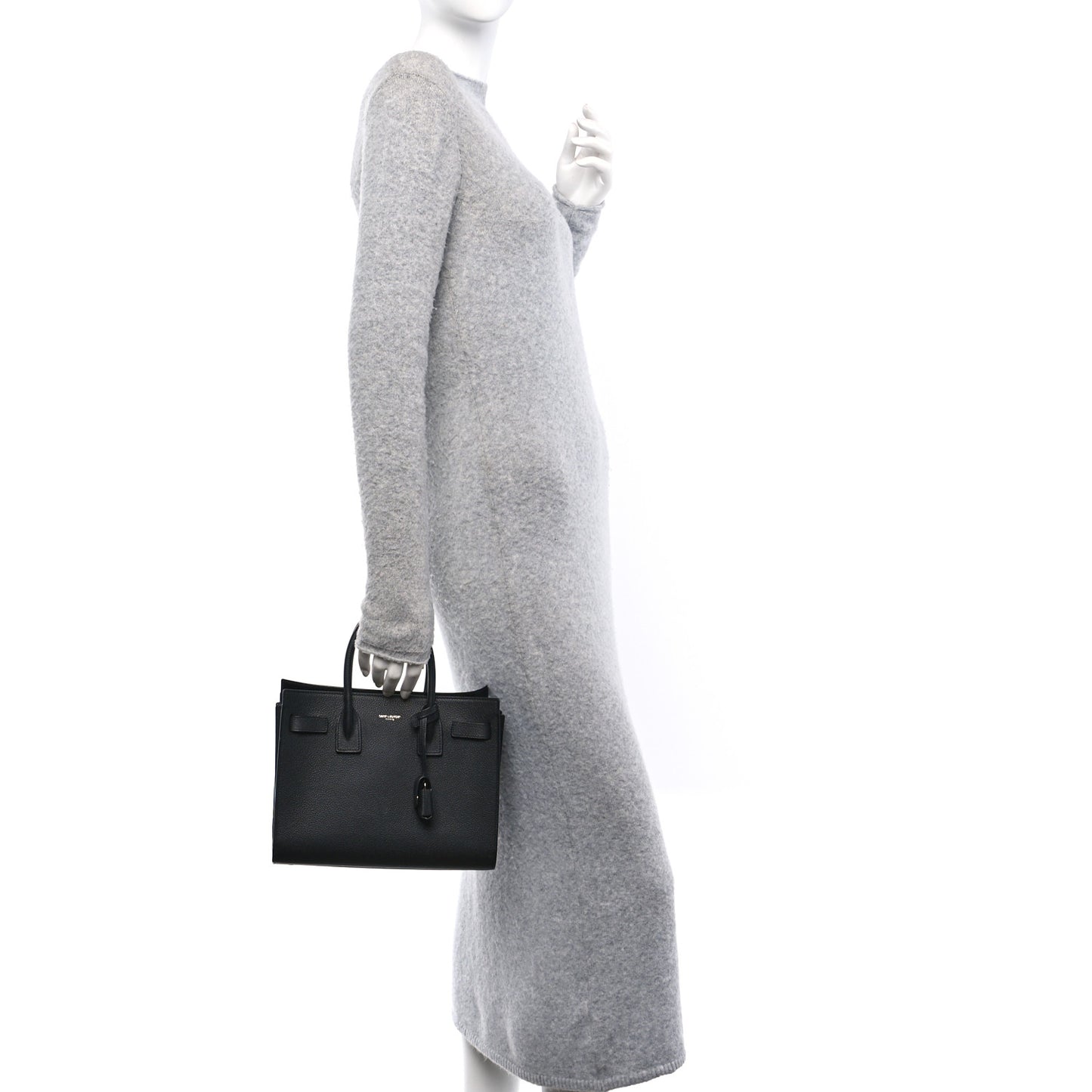 Grained Calfskin Baby Sac De Jour Black