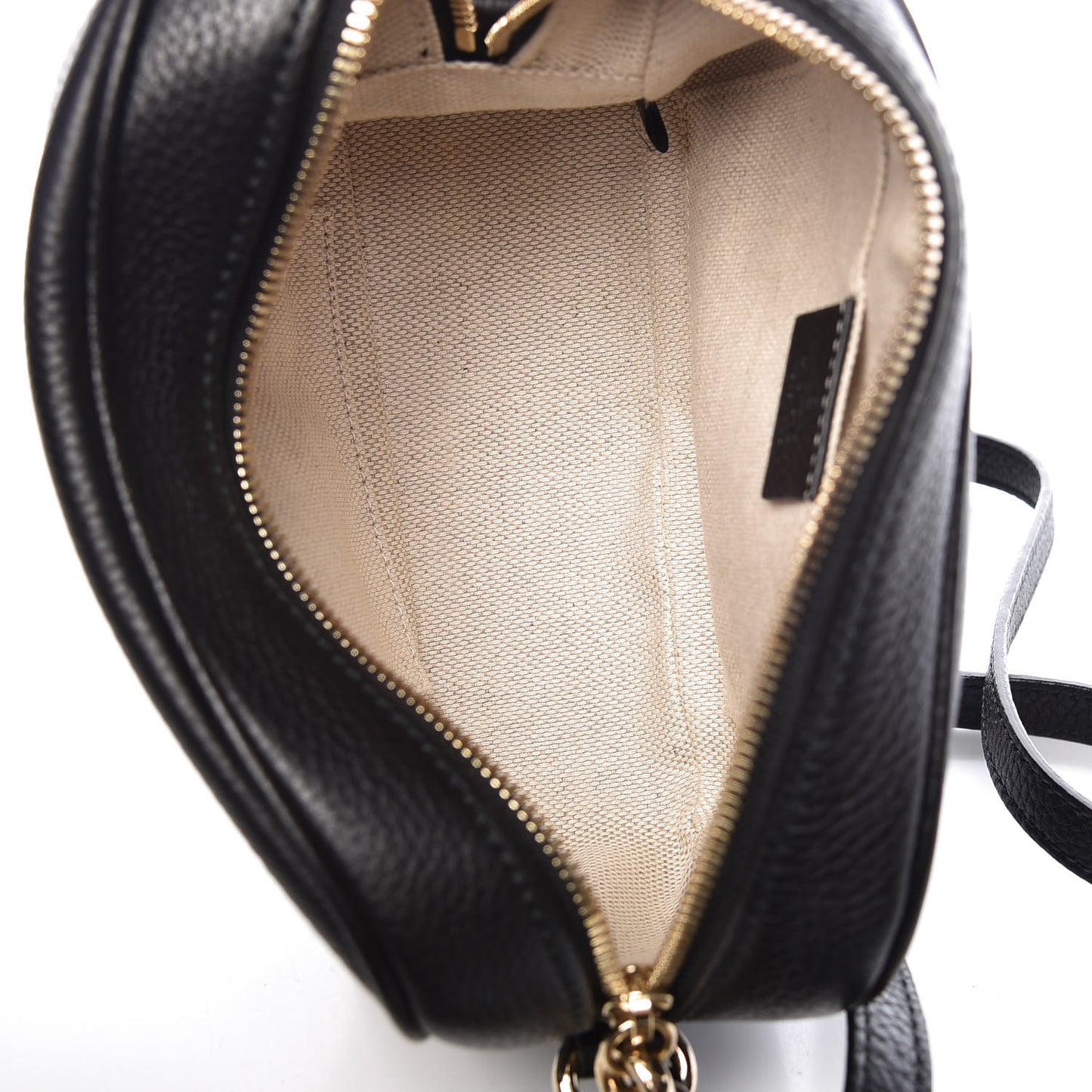 Pebbled Calfskin Small Soho Disco Bag Black