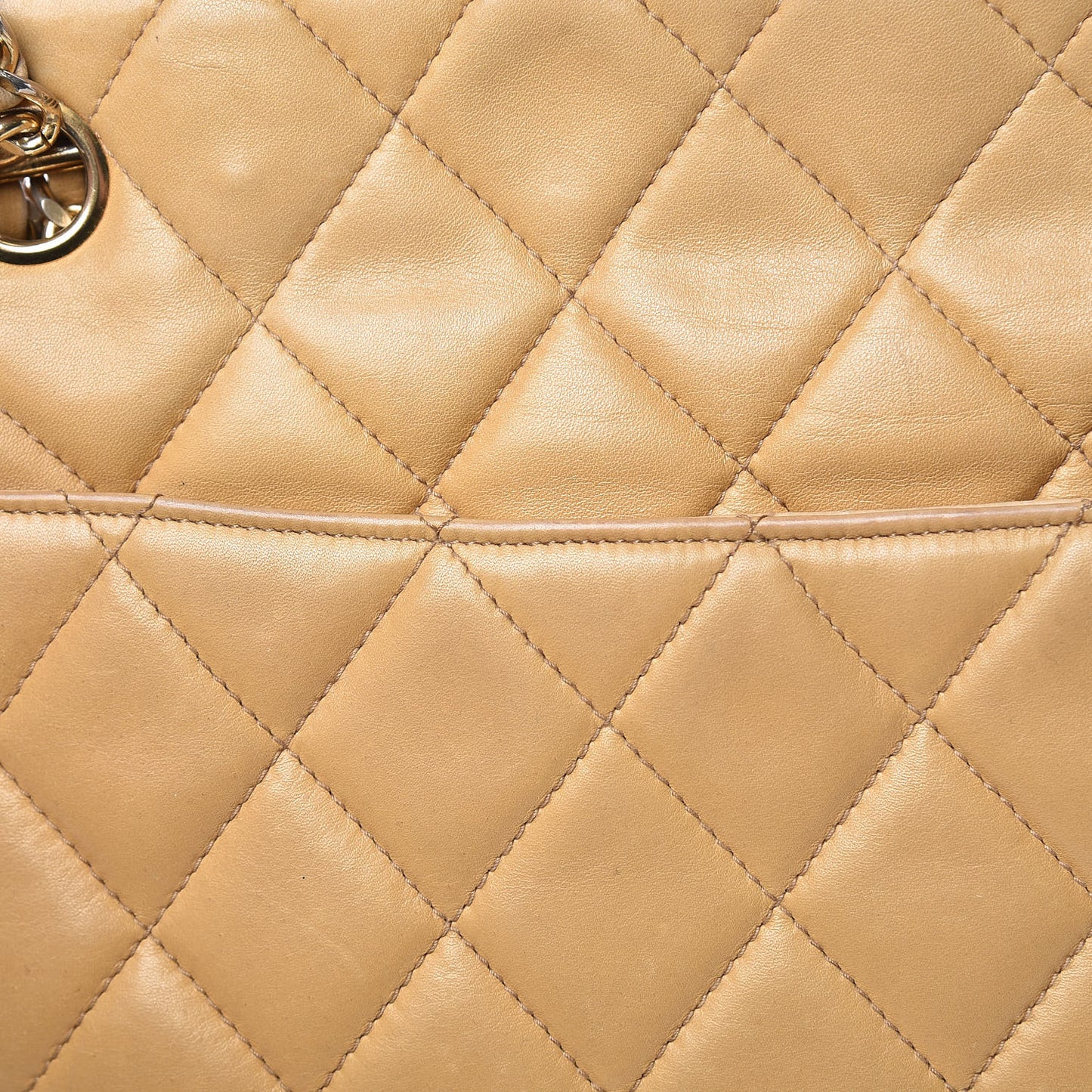 Lambskin Quilted Tote Beige