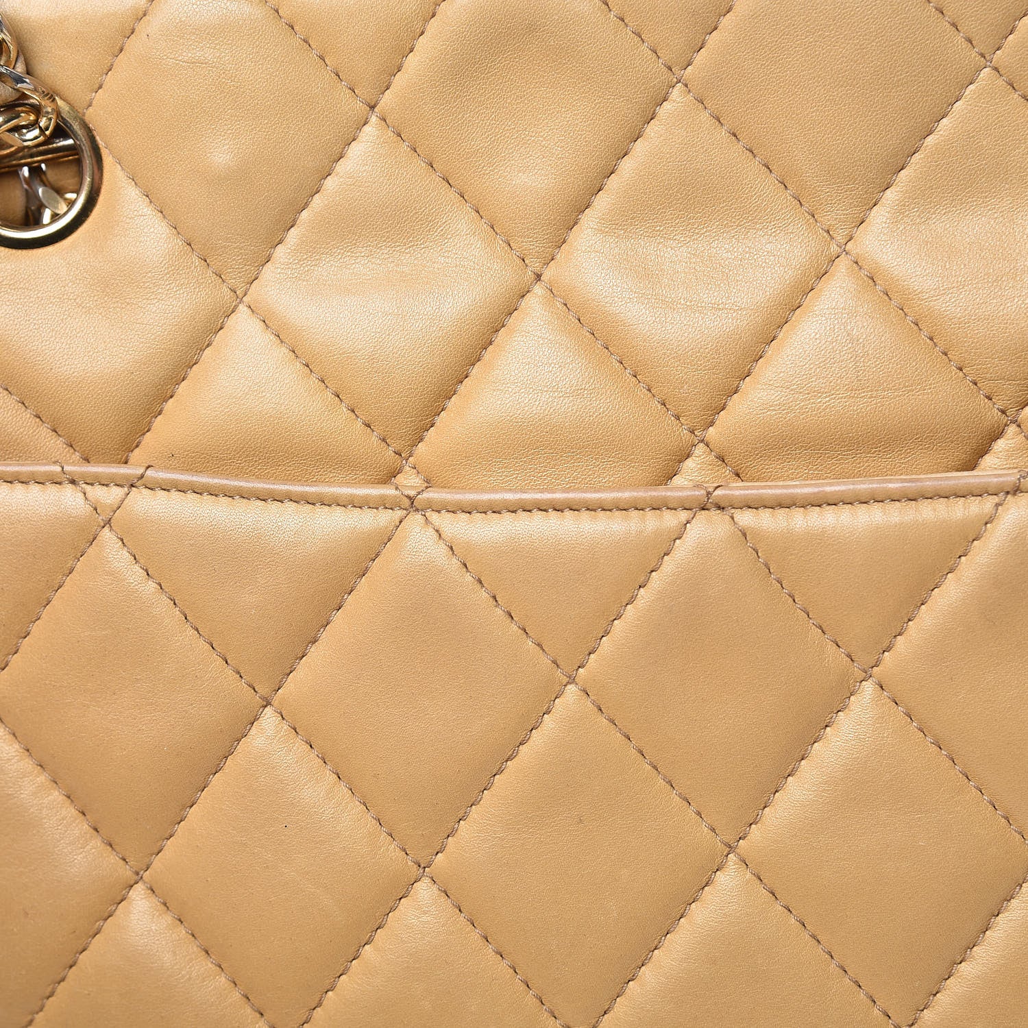 Chanel Lambskin Quilted Tote Beige 17 of 30