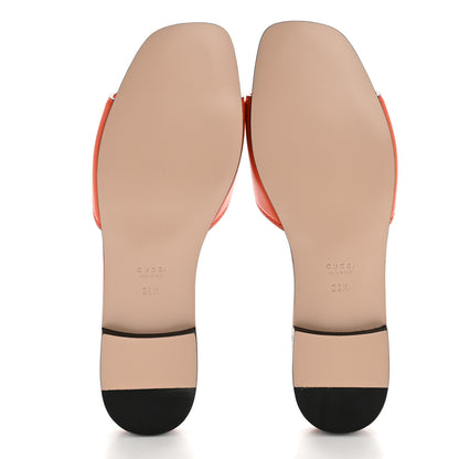 Gucci Cosmos Softy Calfskin Interlocking G Cut Out Slide Sandals 38.5 Deep Orange 7 of 11