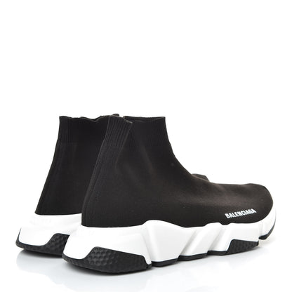 Balenciaga Neoprene Knit Womens Speed Sneakers 40 Black White 4 of 10
