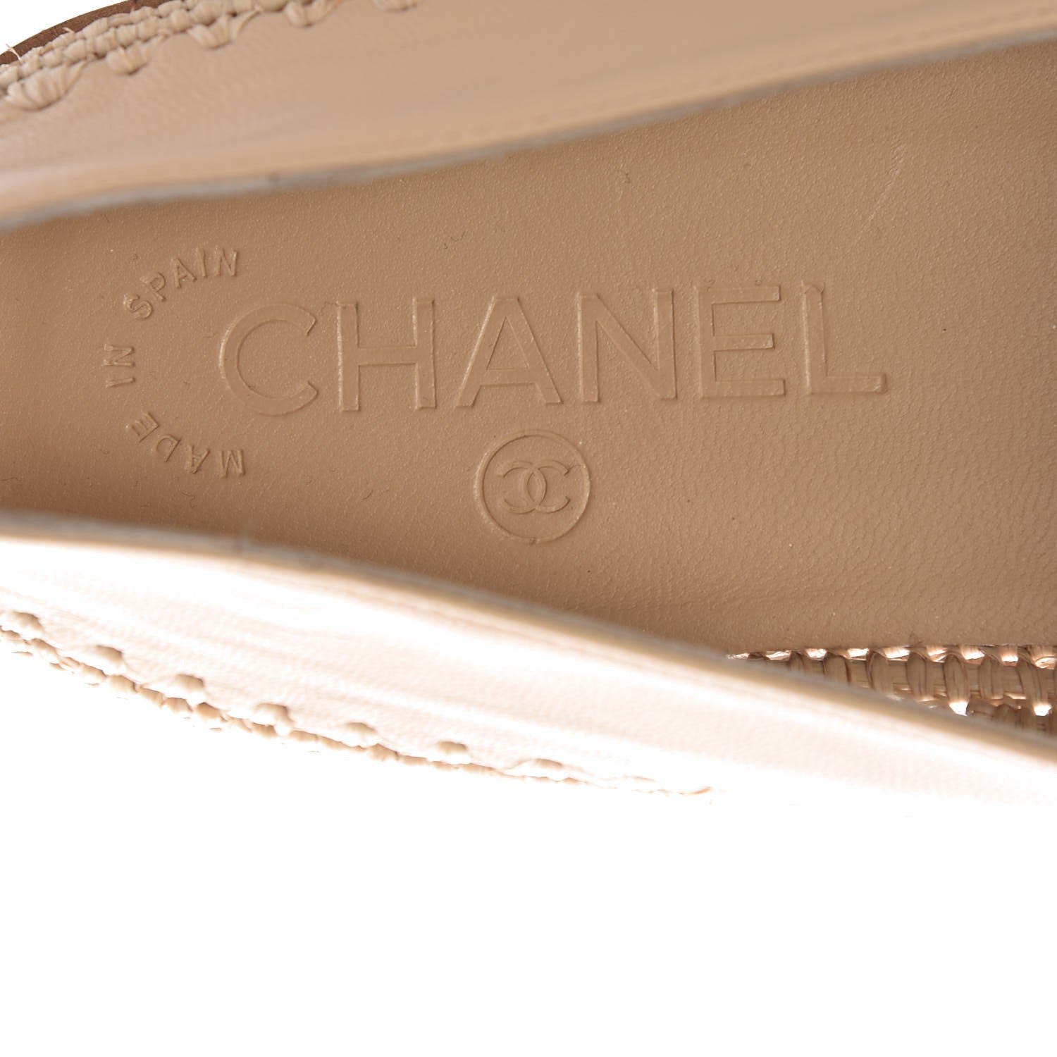 Chanel Lambskin Grosgrain CC Espadrilles 39 Beige Black 7 of 9