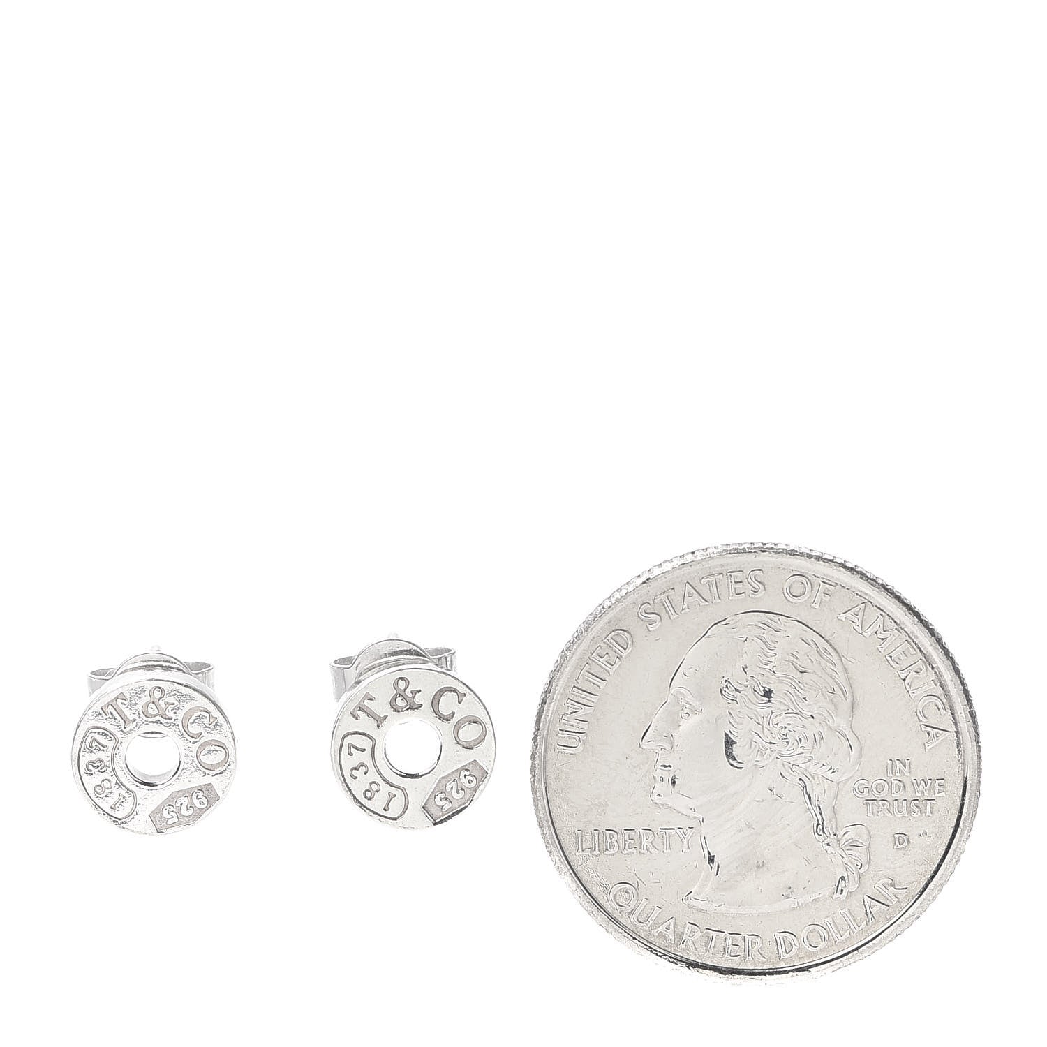 Tiffany Sterling Silver 1837 Circle Earrings 2 of 4