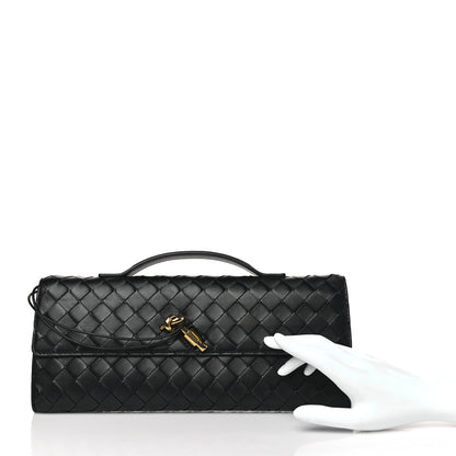 Bottega Veneta Nappa Intrecciato Long Andiamo Top Handle Clutch Black 2 of 6
