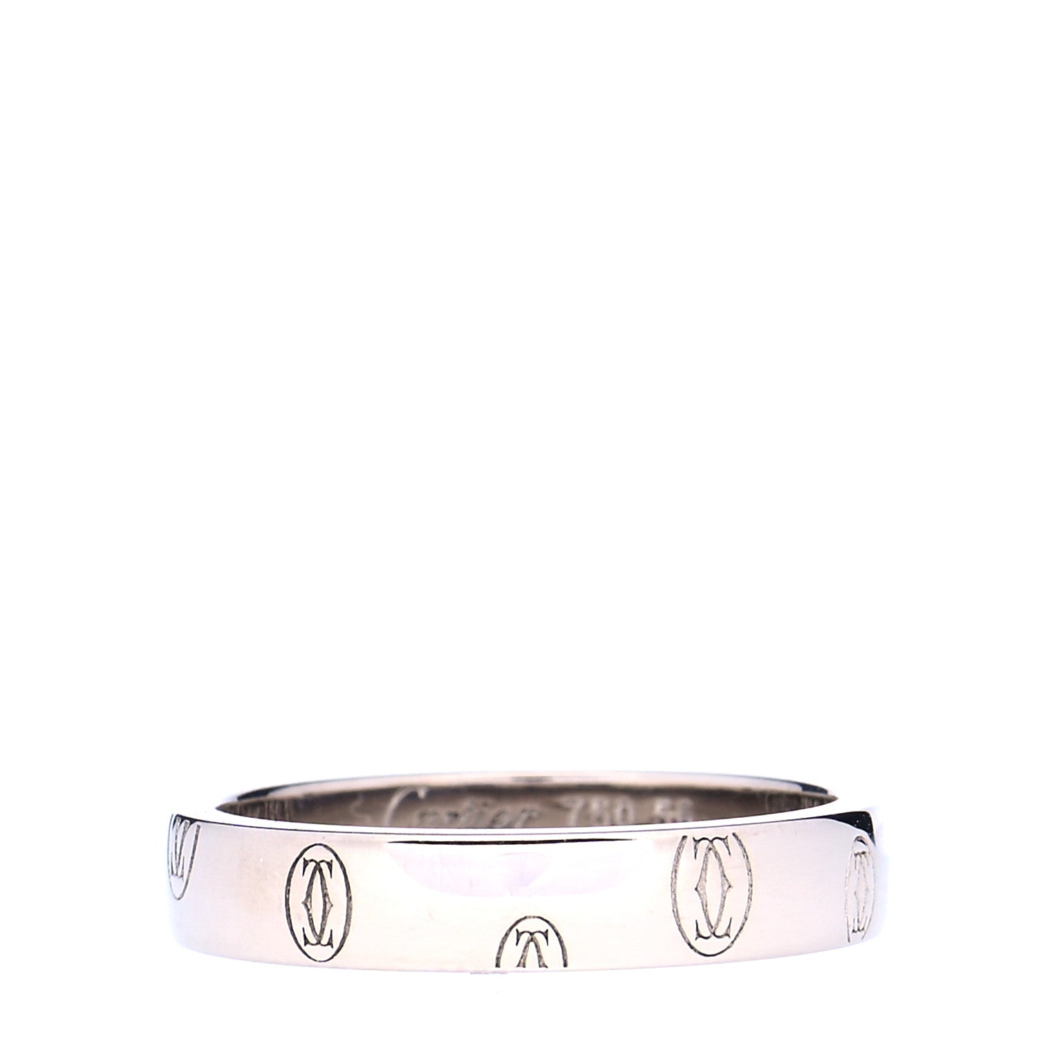 Cartier 18K White Gold 4mm Happy Birthday Band Ring 56 7.5 1 of 5