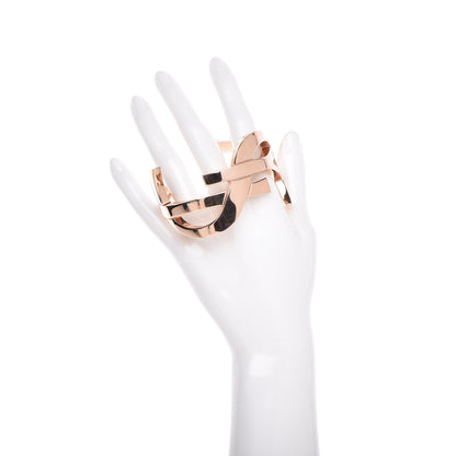 Saint Laurent Brass Monogram Cuff Rose Gold 2 of 4