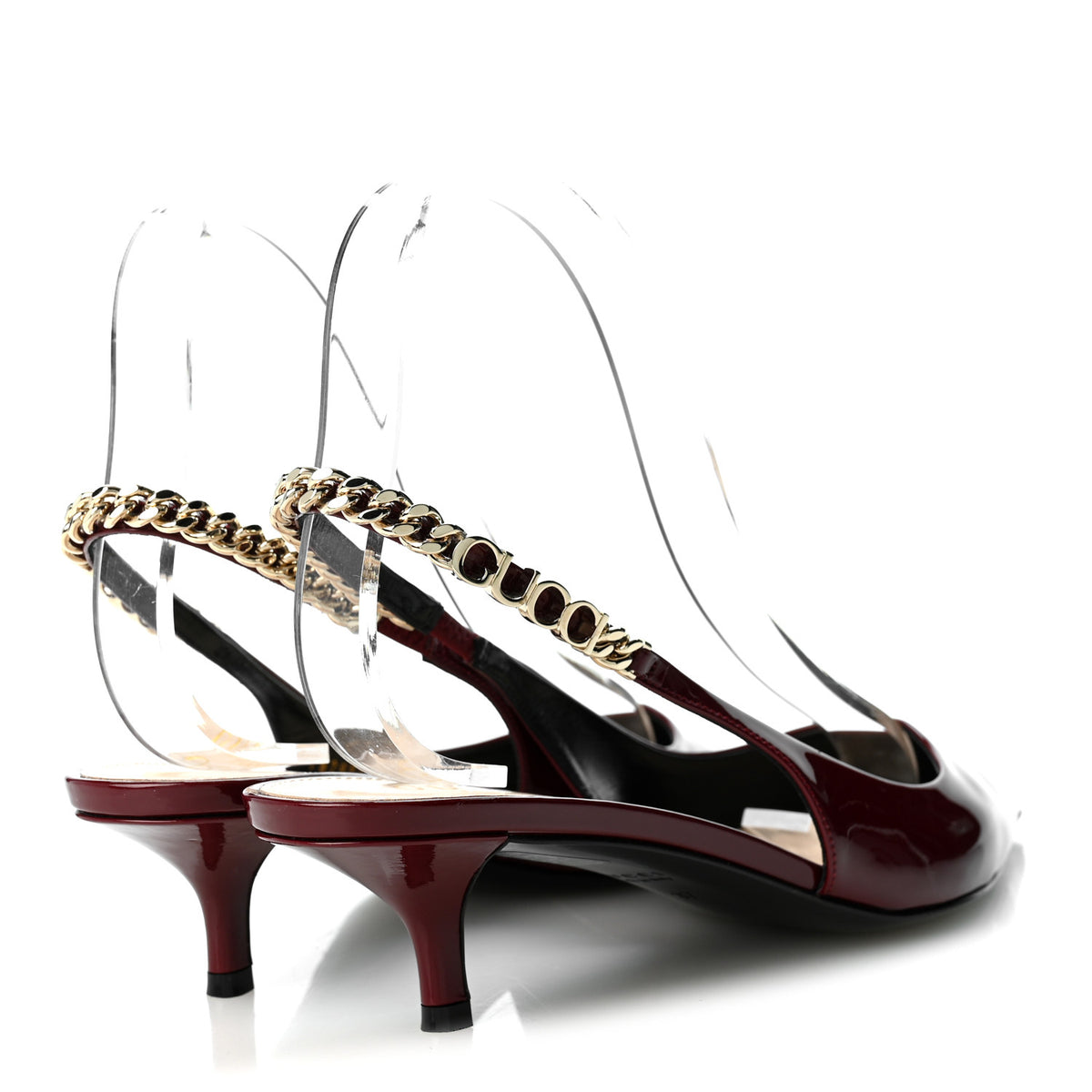 Vernice Crystal Nappa Charlotte Signoria 45mm Slingback Pumps 37 Rosso Ancora