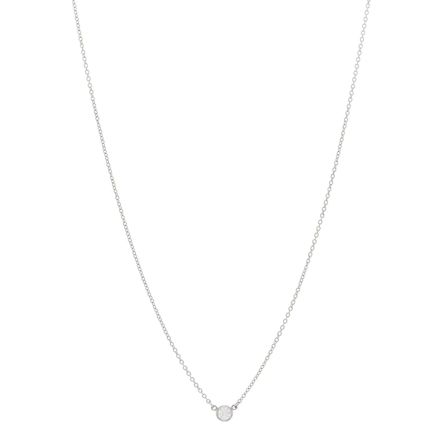 Platinum Diamond .17ct Elsa Peretti Diamonds by the Yard Pendant Necklace
