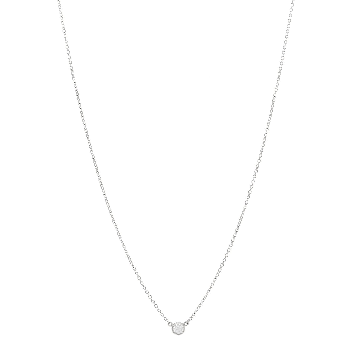 Tiffany Platinum Diamond .17ct Elsa Peretti Diamonds by the Yard Pendant Necklace 1 of 5