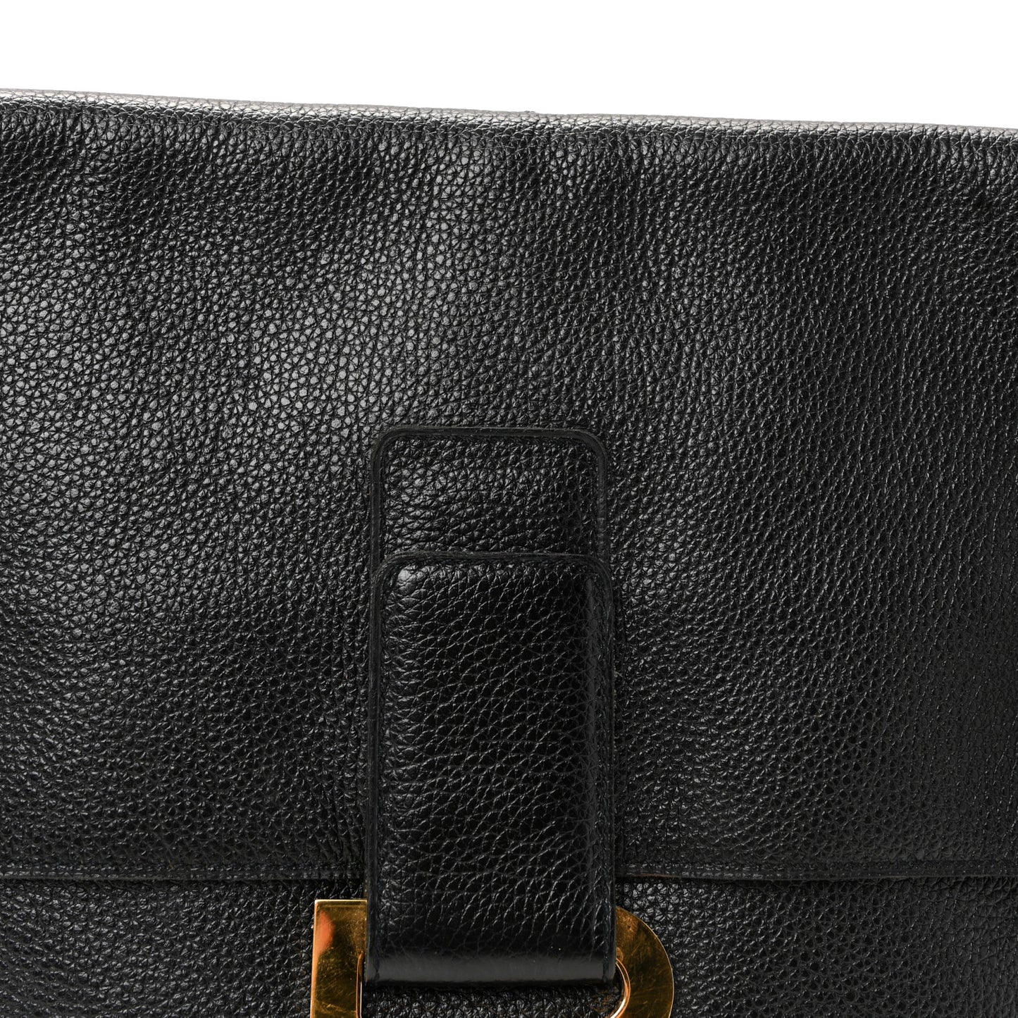 Grained Calfskin Shoulder Bag Black