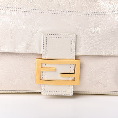 Fendi Vitello Naplak Large Convertible Baguette White 14 of 16