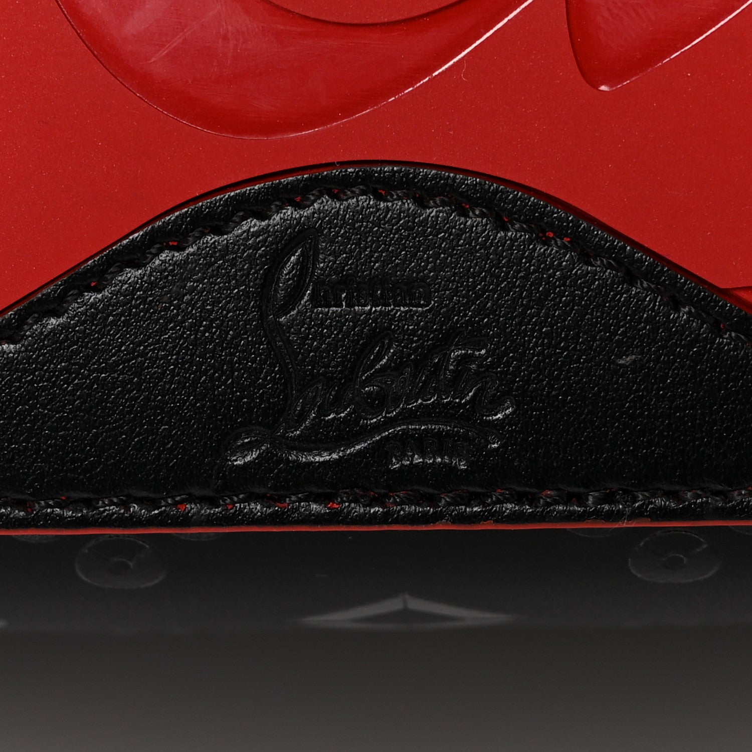 Christian Louboutin Perforated Calfskin Degrade Loubinthesky East West Cabata Tote Black Red 5 of 8