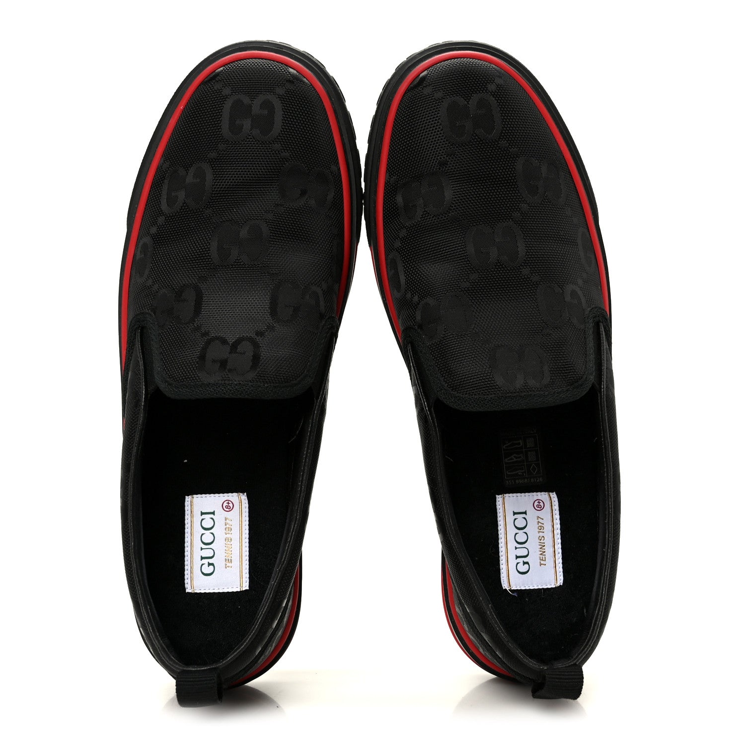 Gucci GG Nylon Mens 1977 Tennis Slip On Sneakers 8.5 Black 2 of 8