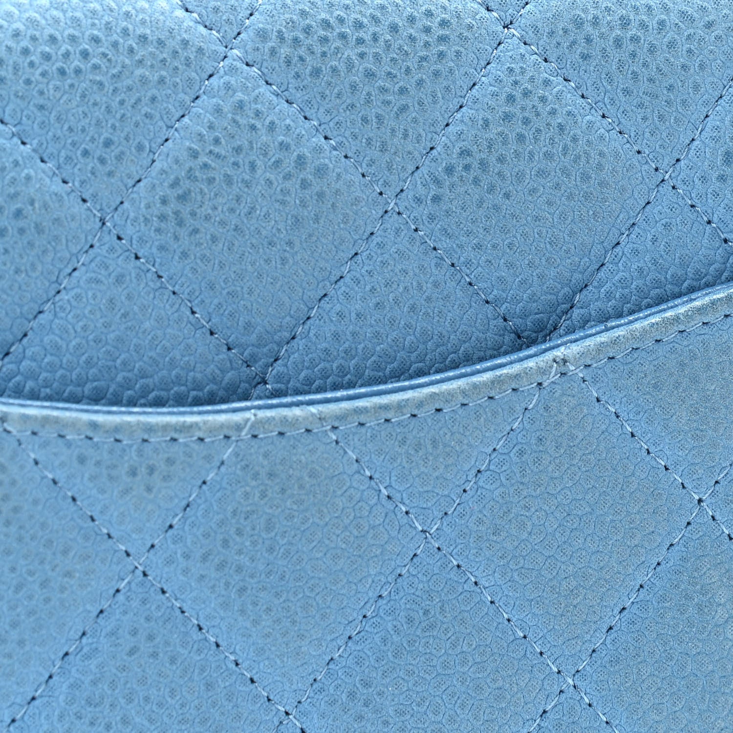 Chanel Iridescent Caviar Quilted Mini Rectangular Flap Light Blue 10 of 11