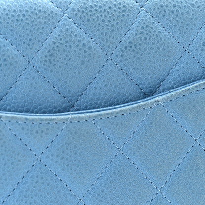 Chanel Iridescent Caviar Quilted Mini Rectangular Flap Light Blue 10 of 11