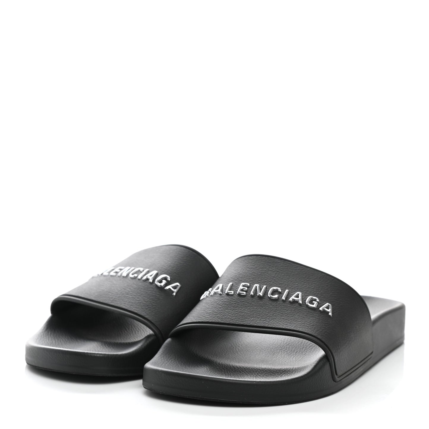 Rubber Womens Logo Pool Slide Sandals 38 Black