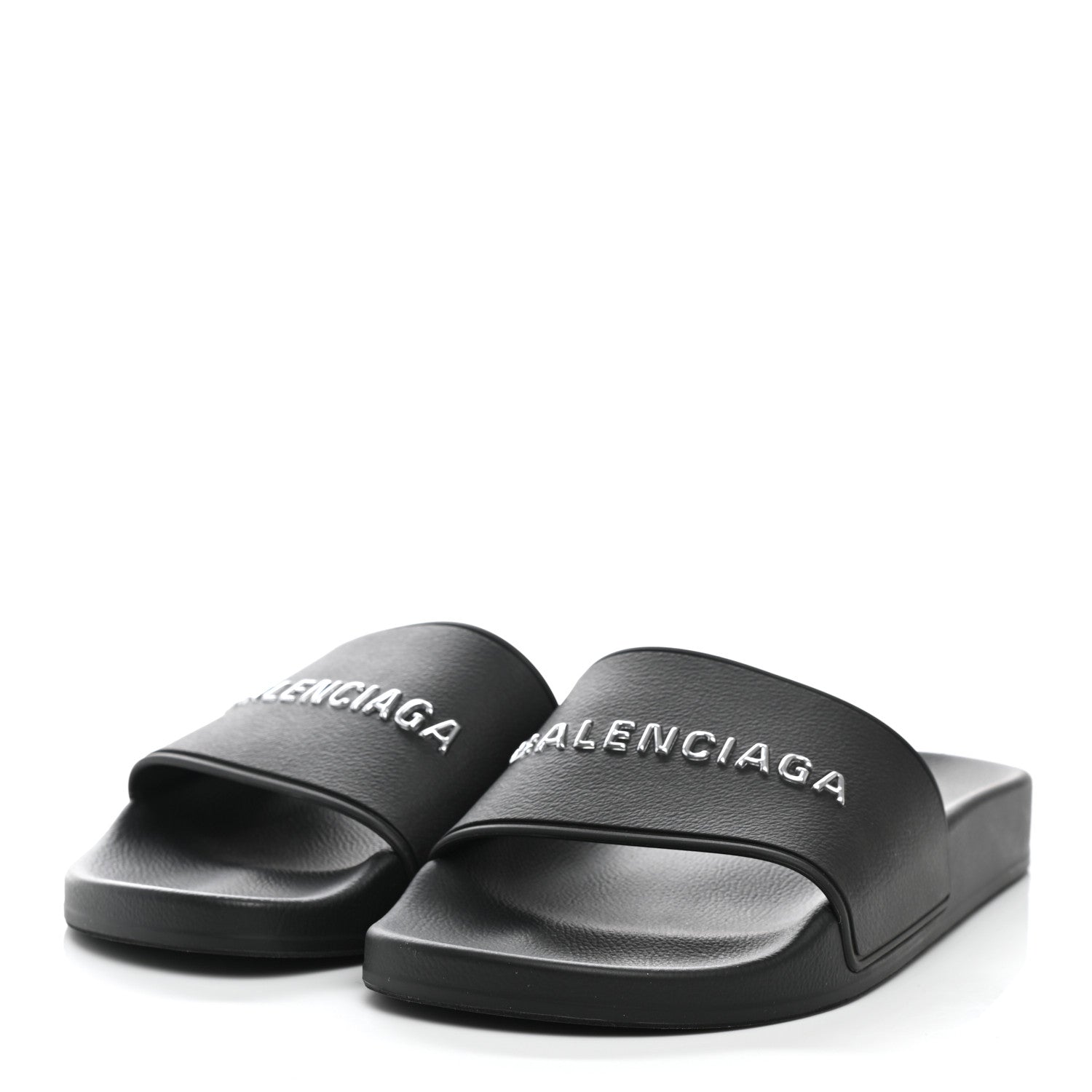 Balenciaga Rubber Womens Logo Pool Slide Sandals 38 Black 3 of 7