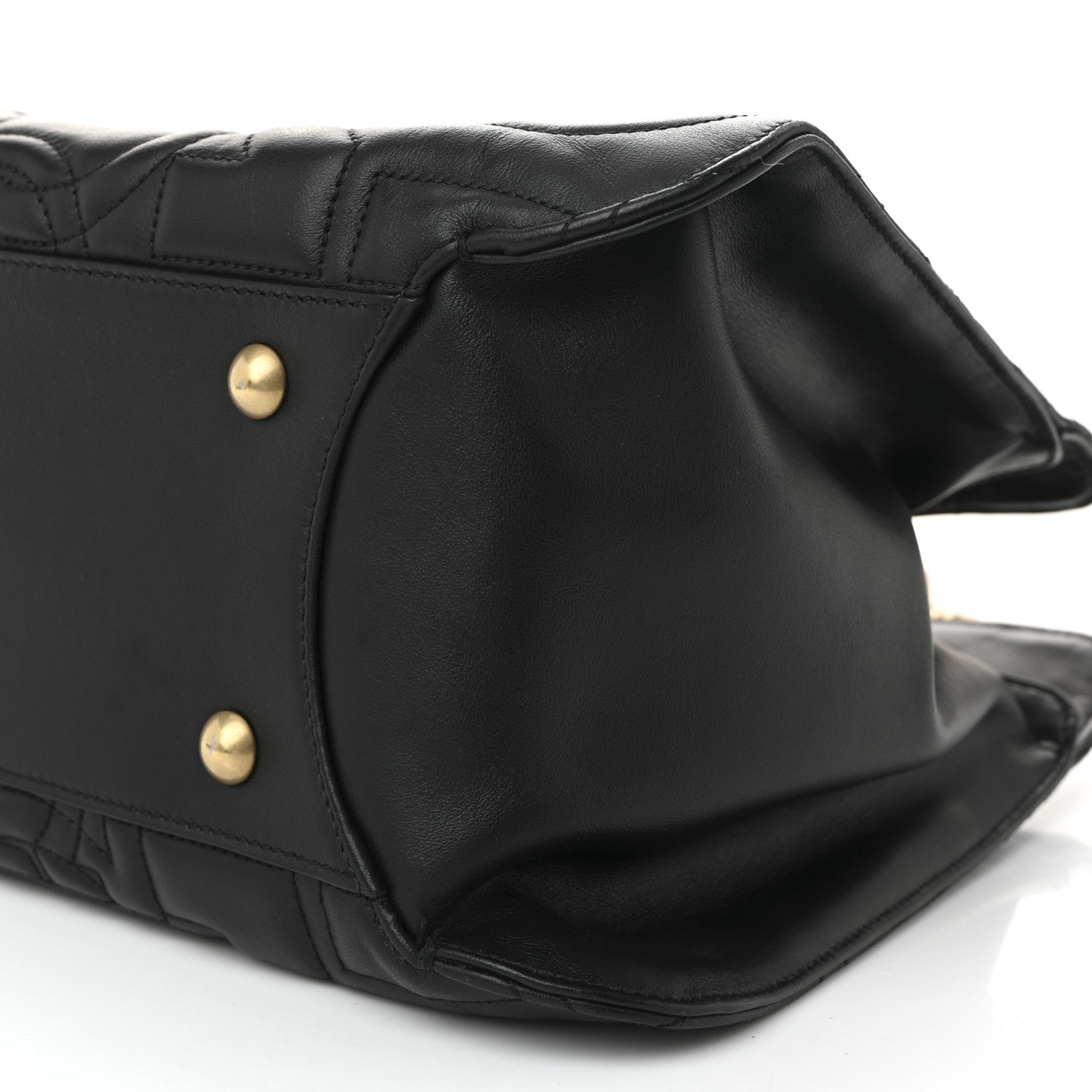 Salvatore Ferragamo Calfskin Quilted Gancini Shoulder Bag Black 9 of 9