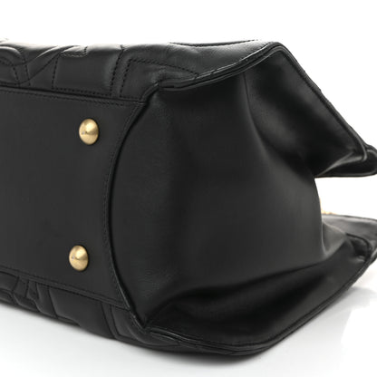 Salvatore Ferragamo Calfskin Quilted Gancini Shoulder Bag Black 9 of 9