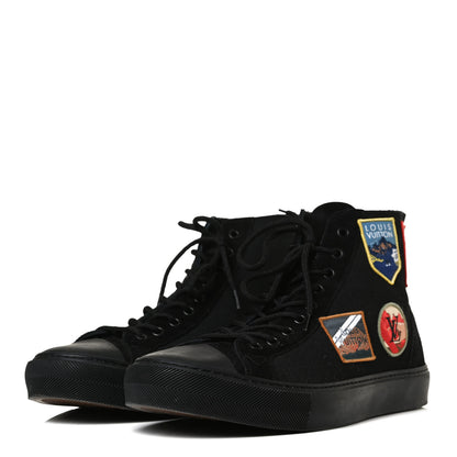 Louis Vuitton Canvas Alps Tattoo Sneaker Boots 9 Black 3 of 11