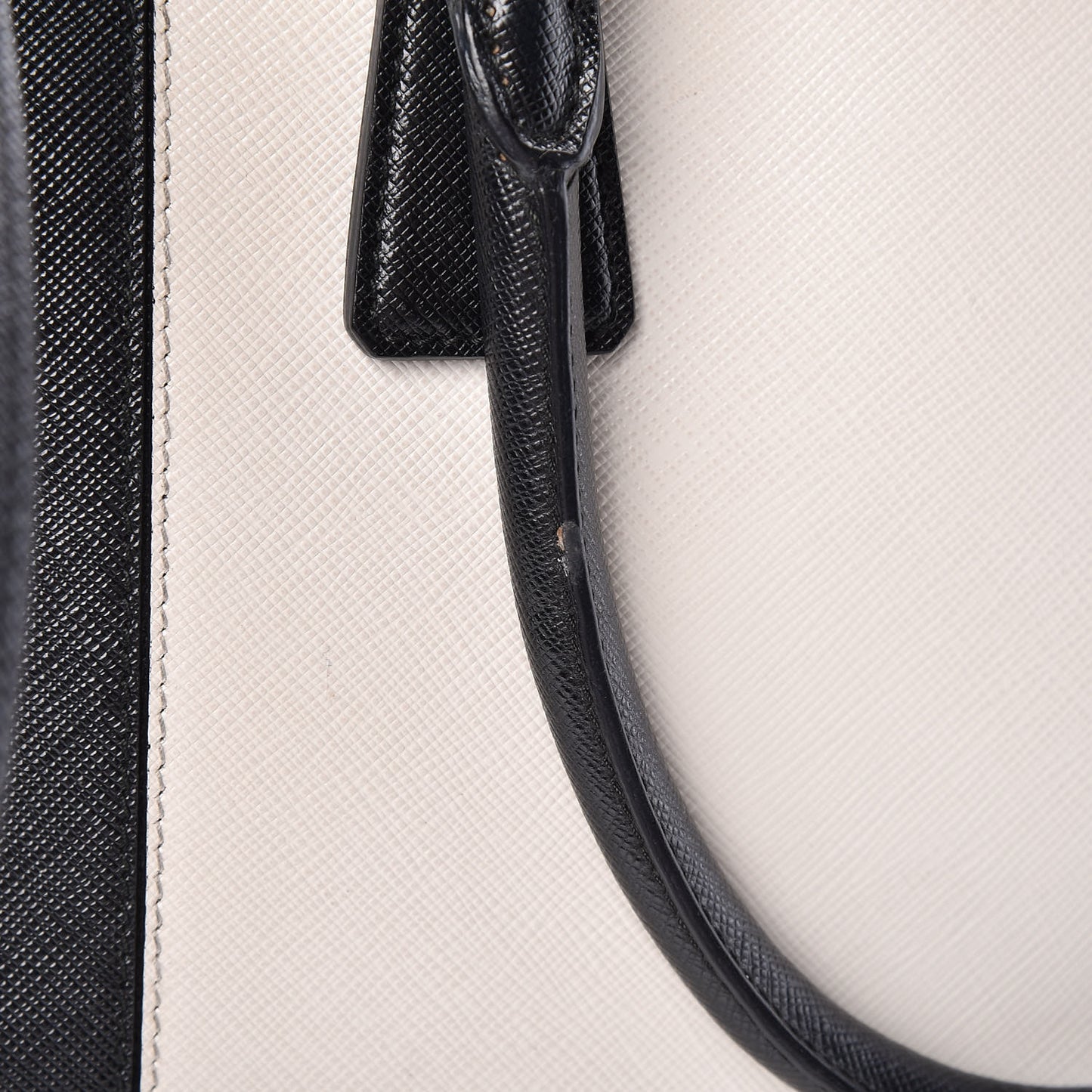 Saffiano Lux Colorblock Medium Galleria Double Zip Tote Black Talco